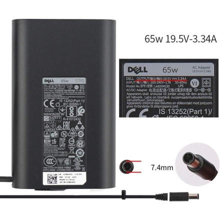 Dell Φορτιστής Γνήσιος Laptop 65W 19.5V 3.34A με Αποσπώμενο Καλώδιο