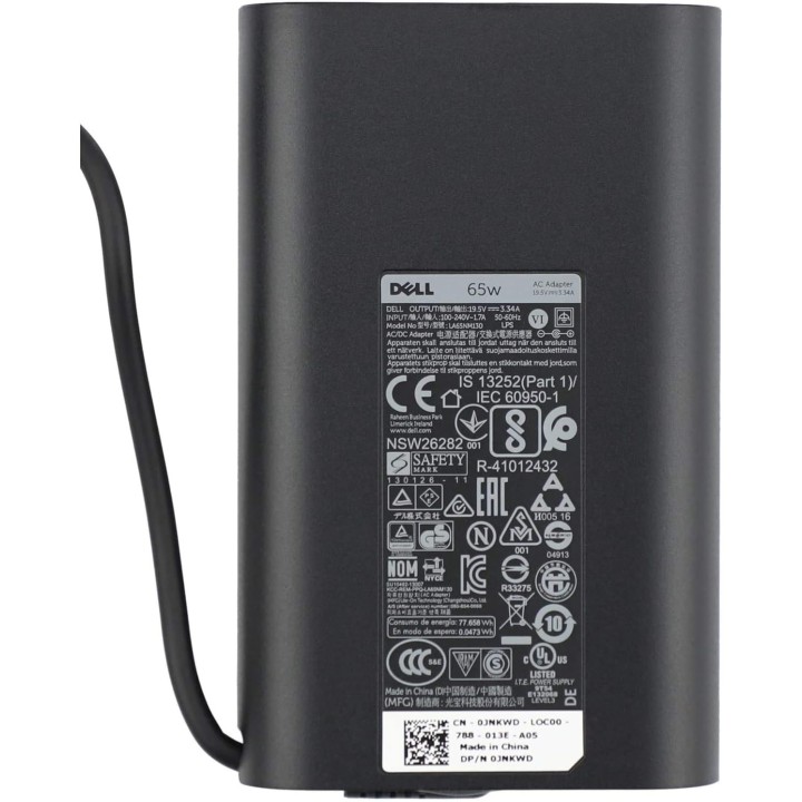 Dell Φορτιστής Γνήσιος Laptop 65W 19.5V 3.34A με Αποσπώμενο Καλώδιο