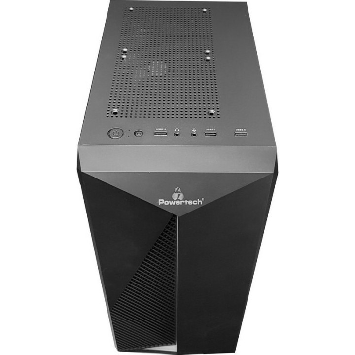 POWERTECH Gaming case PT-848, tempered glass, 80mm fan, PSU 500W PT-864
