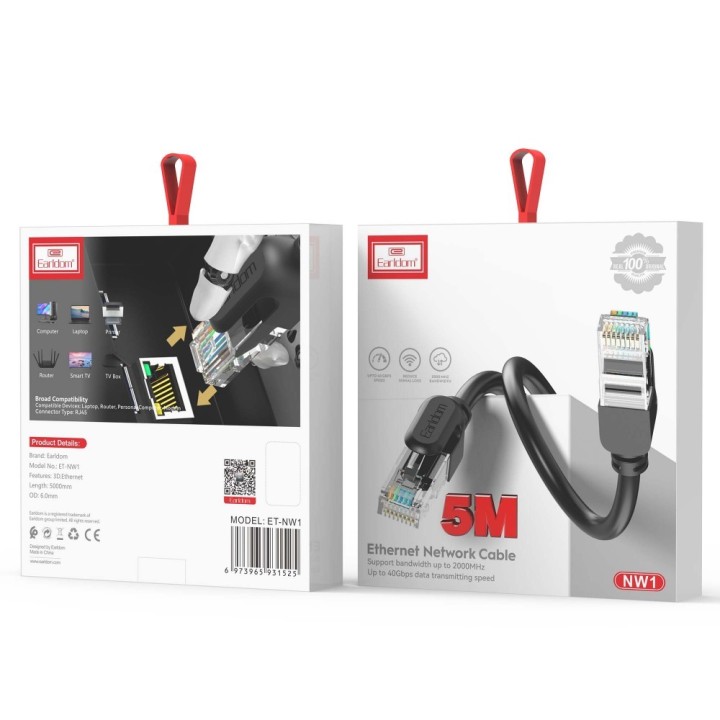 Cable Earldom ET-NW1 LAN - LAN, CAT6 UTP, 2m, Black