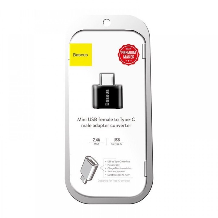 Baseus Μετατροπέας USB-C male σε USB-A female OTG Black 1τμχ (40397)