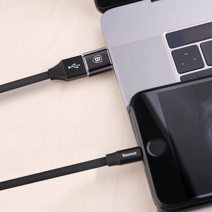 Baseus Μετατροπέας USB-C male σε USB-A female OTG Black 1τμχ (40397)