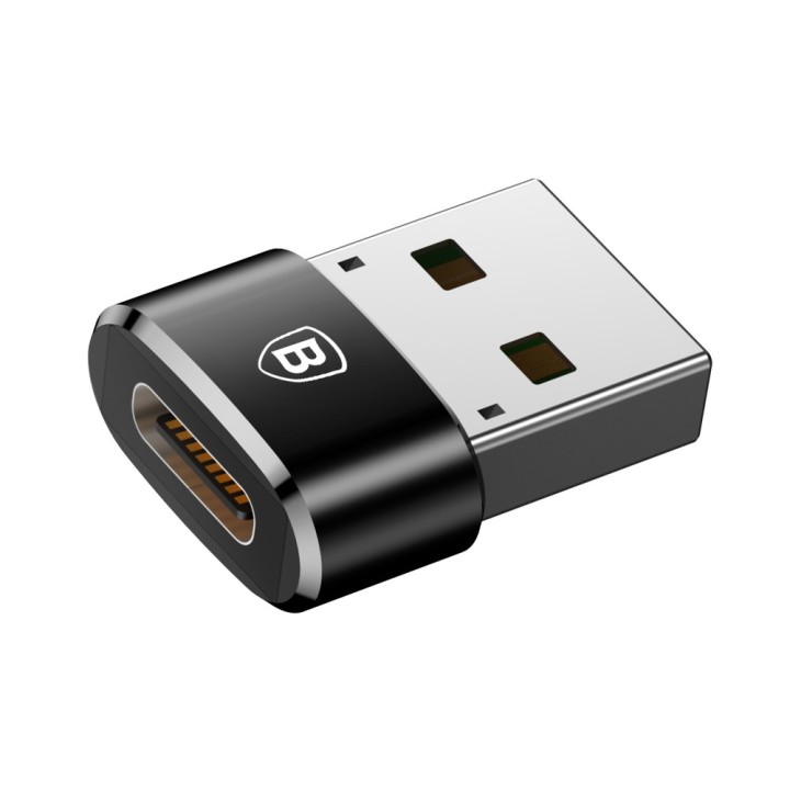 Baseus Μετατροπέας USB-A male σε USB-C female Black (CAAOTG-01)