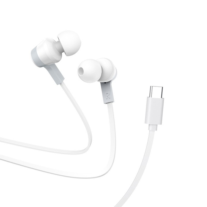 Hoco M86 In-ear Handsfree Ακουστικά με Βύσμα USB-C Λευκό