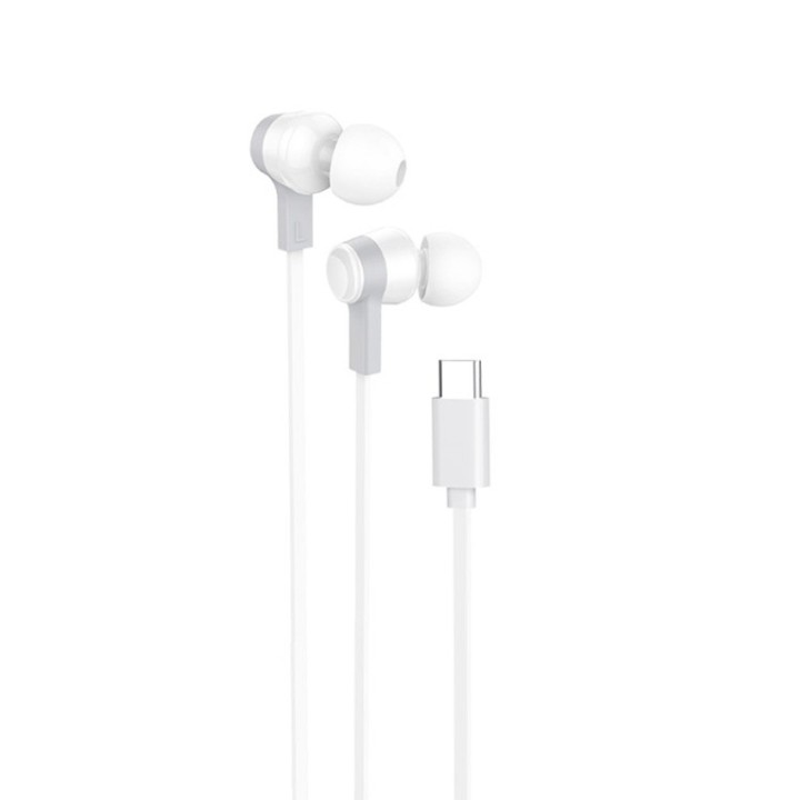 Hoco M86 In-ear Handsfree Ακουστικά με Βύσμα USB-C Λευκό