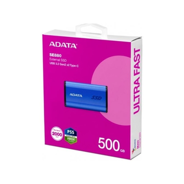 Adata SE880 USB 3.2 / USB-C Εξωτερικός SSD 500GB 2.5" Μπλε (AELI-SE880-500GCBU)
