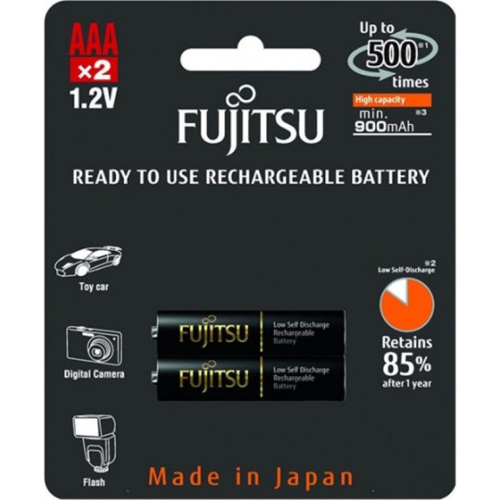 Fujitsu Επαναφορτιζόμενες Μπαταρίες AAA Ni-MH 900mAh 1.2V 2τμχ