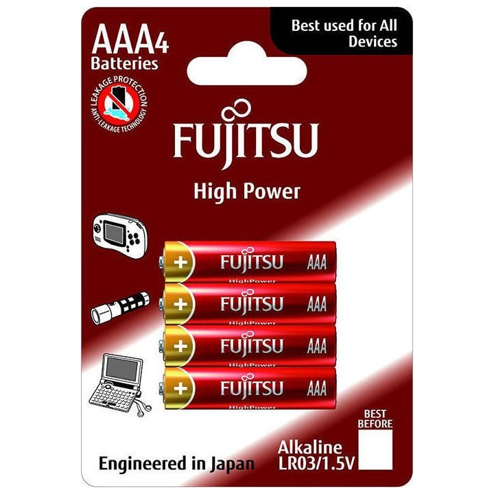 Fujitsu High Power Αλκαλικές Μπαταρίες AAA 1.5V 4τμχ