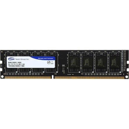 TeamGroup Elite 8GB DDR3 RAM με Ταχύτητα 1600 για Desktop