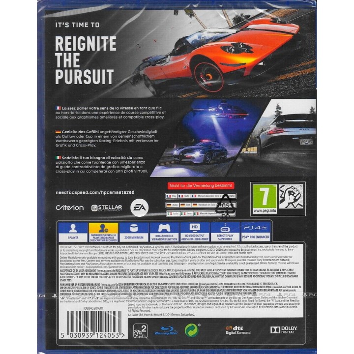 Need for Speed Hot Pursuit Remastered PS4 GAMES Used-Μεταχειρισμένο
