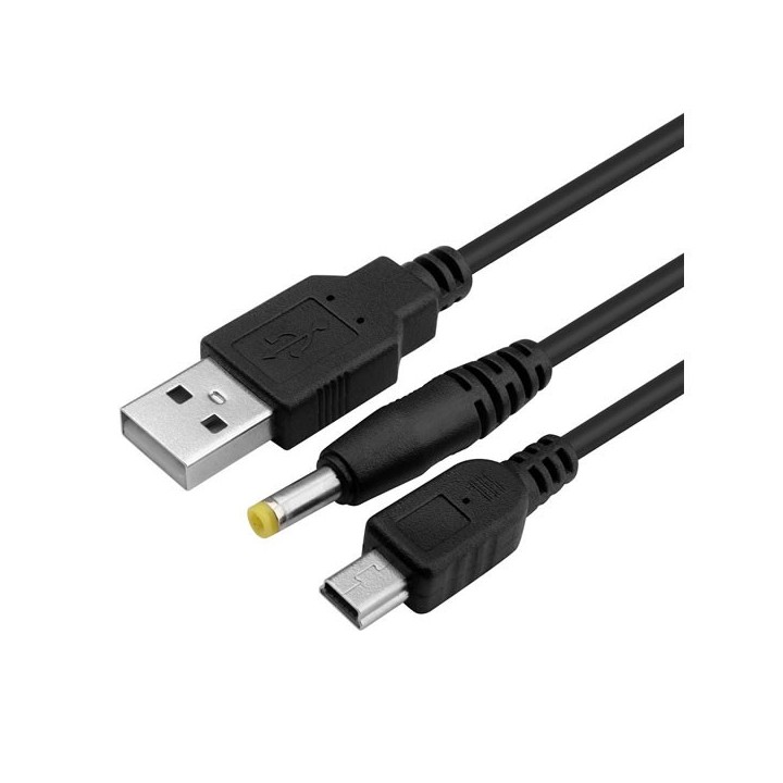 2-In-1 USB Data Charger Cable Charging Cord for Sony PSP 1000 2000 3000Slim Lite