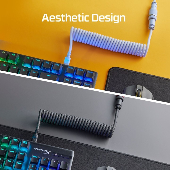 HyperX Spiral USB 2.0 Cable USB-C male - USB-A Μωβ