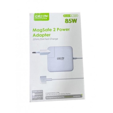 Green Lyca Φορτιστής και Καλώδιο για MacBook Magsafe 2, 20V 4.25A (85W) 180cm καλώδιο(G-1259)