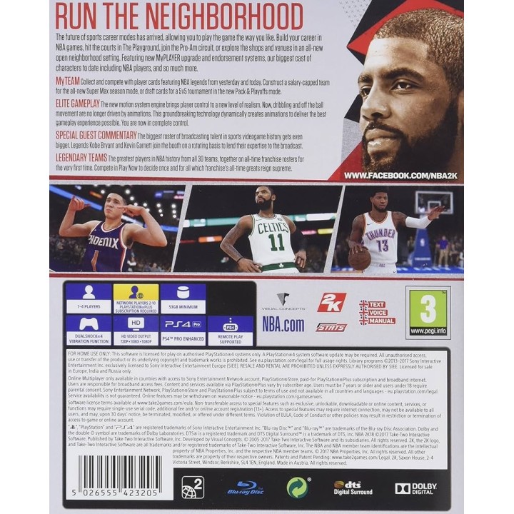 NBA 2K18 PS4 GAMES Used-Μεταχειρισμένο(CUSA-08637)