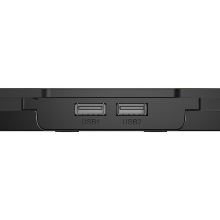 POWERTECH βάση & ψύξη laptop PT-1346, έως 15.6", 2x 125mm LED fan, μαύρη