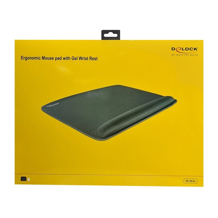 DELOCK mousepad για laptop με στήριγμα καρπού 12601, 320x420mm, μαύρο