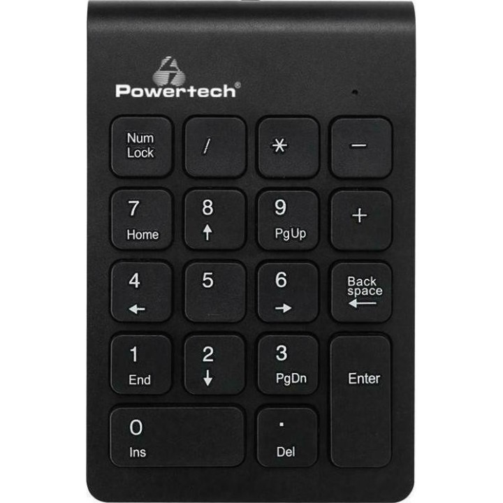 POWERTECH ασύρματο αριθμητικό πληκτρολόγιο PT-939, 2.4GHz, μαύρο
