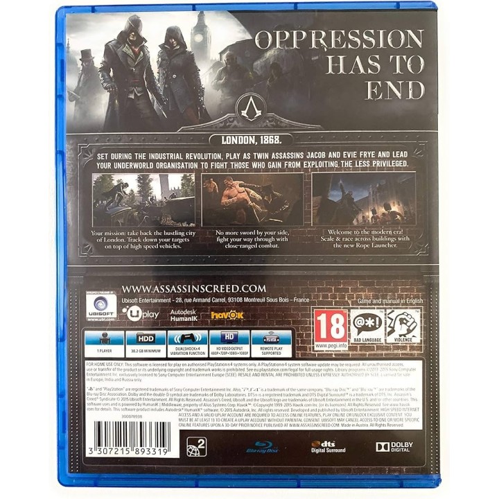 Assassins Creed Syndicate Special EdItion PS4 GAMES Used-Μεταχειρισμένο