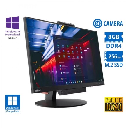 Refurbished Grade A Lenovo ThinkCentre M720q AIO w/TIO24 Gen3 23.8\"FHD/i5-8400T/8GB DDR4/256GB M.2 SSD/No ODD/Webcam/10P