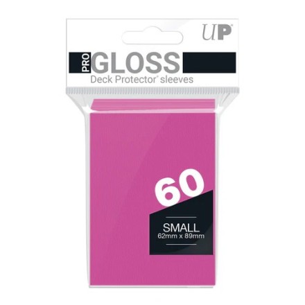 BRIGHT PINK SMALL DECK PROTECTORS PRO GLOSS 60CT ULTRA PRO (REM15260)