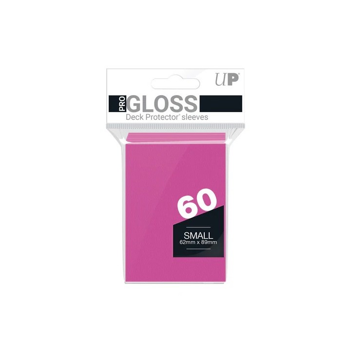 BRIGHT PINK SMALL DECK PROTECTORS PRO GLOSS 60CT ULTRA PRO (REM15260)