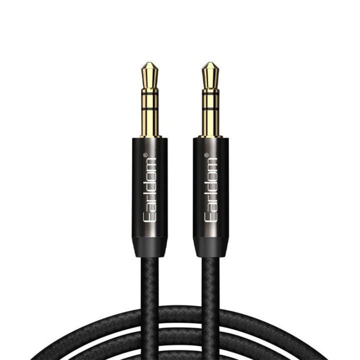 Earldom Καλώδιο 3.5mm male - 3.5mm male Μαύρο 1m (ET-AUX03)