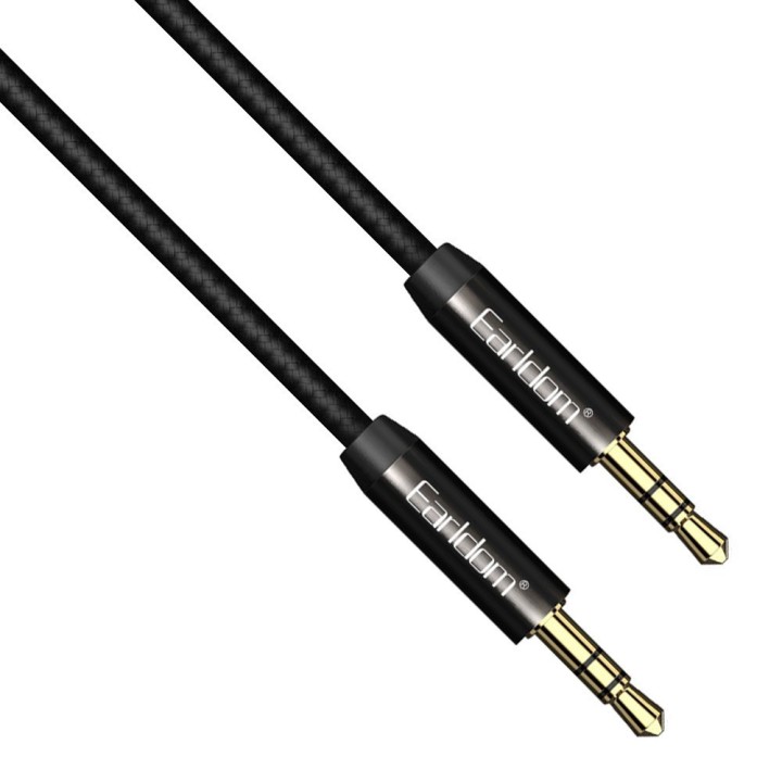 Earldom Καλώδιο 3.5mm male - 3.5mm male Μαύρο 1m (ET-AUX03)