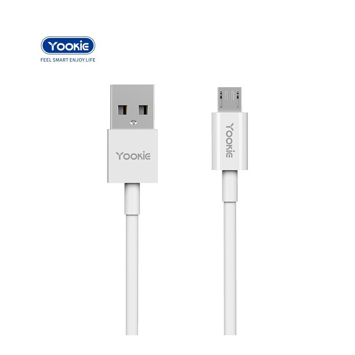 Yookie CB1 Regular USB 2.0 to micro USB Cable Λευκό 2m (40146)