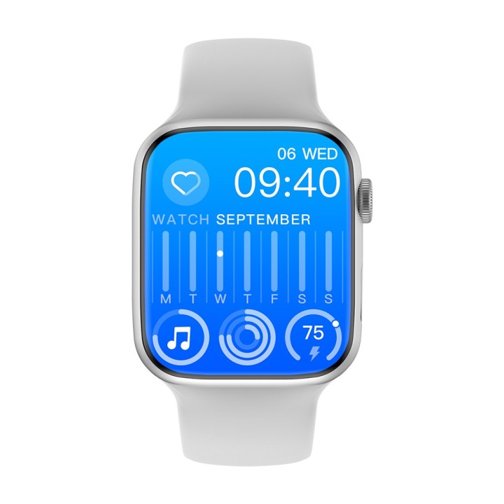 Wiwu SW01 Pro Smartwatch με Παλμογράφο (Ασημί)