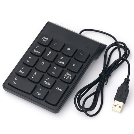 Πληκτρολόγιο Ενσύρματο USB Mini K2, Num pad, Μαυρο(6185)
