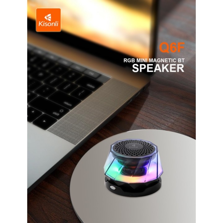 Ηχεἰο Kisonli Q6C, Bluetooth, RGB Μαύρο 5 Watt Μαγνητικό