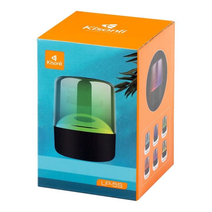 Kisonli LP-5S Ηχείο Bluetooth 5W RGB FM και υποδοχή SD Χρώμα Μαύρο
