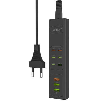Earldom Πολύπριζο με 3 USB-A, USB-C και Καλώδιο 1m SC24