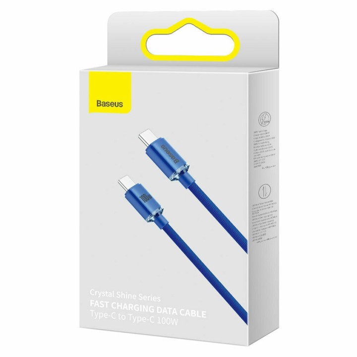 Baseus Crystal Shine Series PD Cable Type-C to Type-C 100W 1.2m Blue
