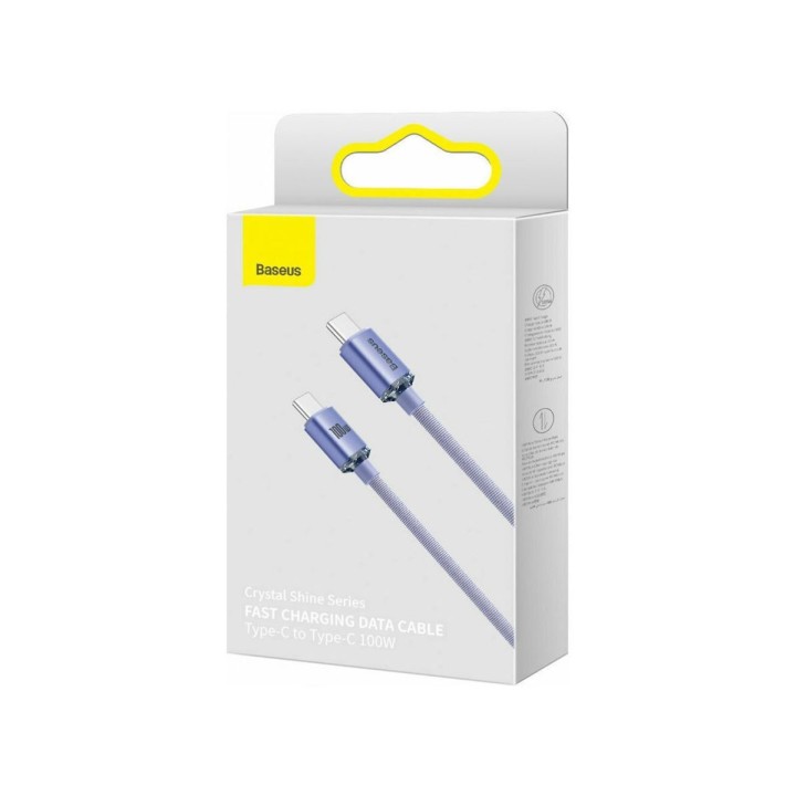 Baseus Crystal Shine Series PD Cable Type-C to Type-C 100W 1.2m Lilac