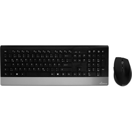 MediaRange Wireless Keyboard & Mouse Combo Highline Series (Black/Silver) (MROS105-GR)