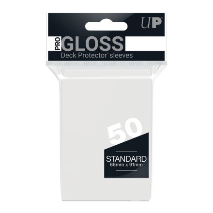 Ultra Pro PRO-Gloss Standard Deck Protector Sleeves Clear 66mm X 91mm (REM82667)