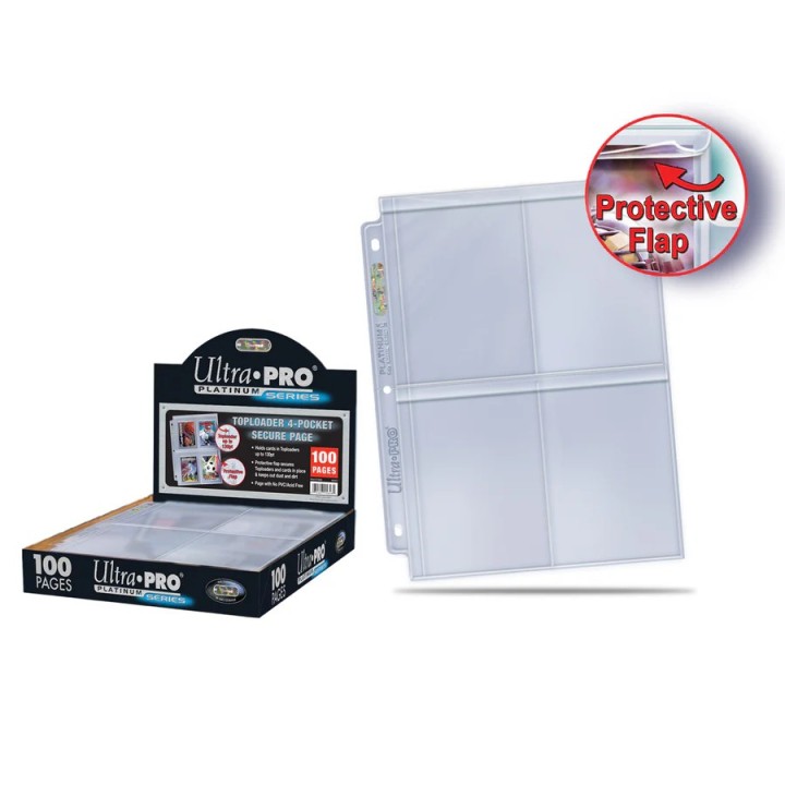 Ultra Pro Premium Series 4-Pocket Secure Pages for Toploaders Platinum 1 Ζελατίνα(REM15848)