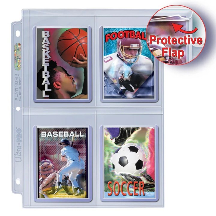 Ultra Pro Premium Series 4-Pocket Secure Pages for Toploaders Platinum 1 Ζελατίνα(REM15848)