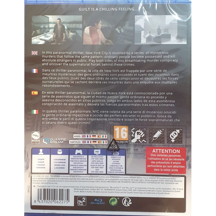 Fahrenheit PS4 Game