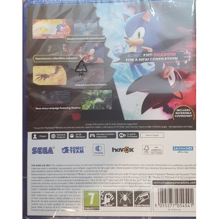 Sonic x Shadow Generations Day One Edition PS5 Game (Journal & Retro DLC Skin)