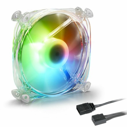 Sharkoon SHARK Disc PWM Case Fan 120mm με RGB Φωτισμό και Σύνδεση 3-Pin / 4-Pin Λευκό (SHDISCPWMRGBFAN)
