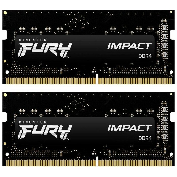 Kingston Fury Impact 32GB DDR4 RAM με 2 Modules (2x16GB) και Ταχύτητα 3200 για Laptop