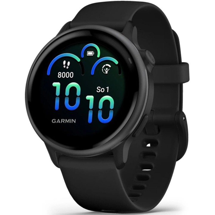 Garmin Vivoactive 6 Aluminium 42mm Αδιάβροχο Smartwatch με Παλμογράφο (Slate with Black Band)