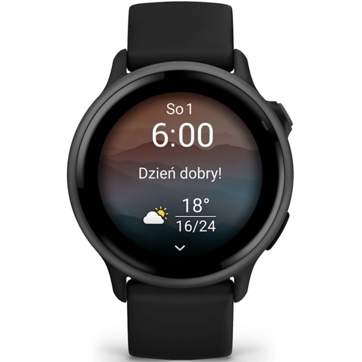 Garmin Vivoactive 6 Aluminium 42mm Αδιάβροχο Smartwatch με Παλμογράφο (Slate with Black Band)