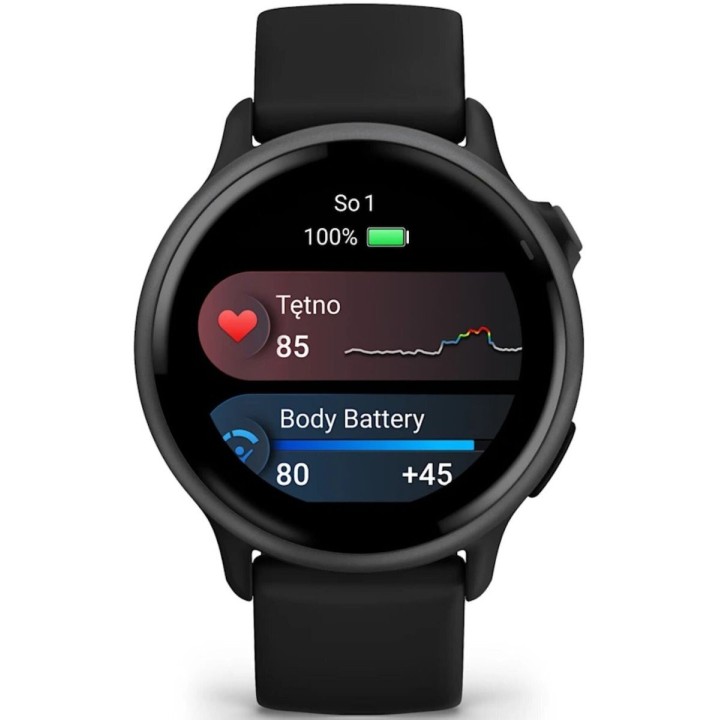 Garmin Vivoactive 6 Aluminium 42mm Αδιάβροχο Smartwatch με Παλμογράφο (Slate with Black Band)