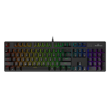 POWERTECH gaming μηχανικό πληκτρολόγιο PT-1254, ενσύρματο, RGB, μαύρο Ελληνικό
