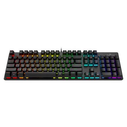POWERTECH gaming μηχανικό πληκτρολόγιο PT-1254, ενσύρματο, RGB, μαύρο Ελληνικό