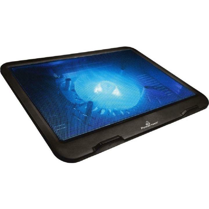 POWERTECH Βάση & ψύξη laptop PT-740 έως 15.6", 125mm fan, LED, μαύρο