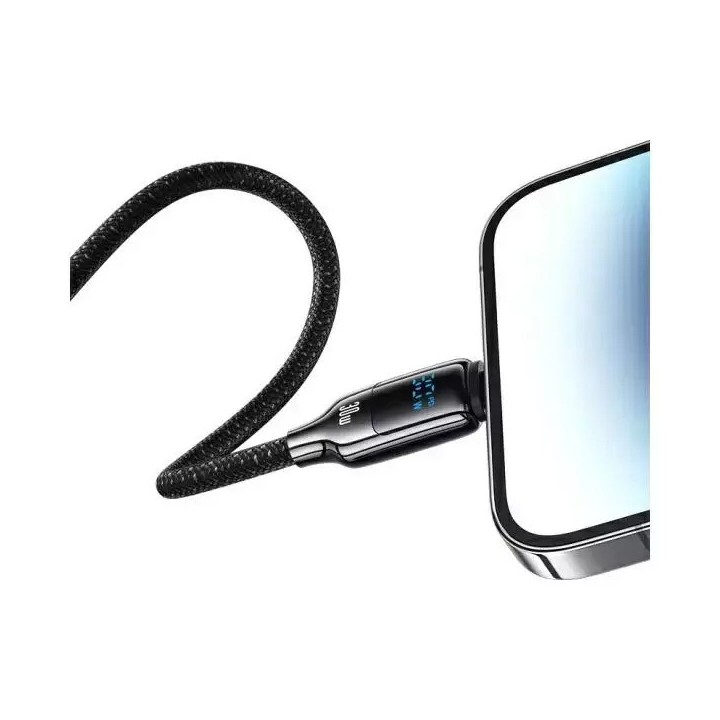 USAMS καλώδιο Lightning σε USB-C SJ741, 30W, 480Mbps, 1.2m, μαύρο